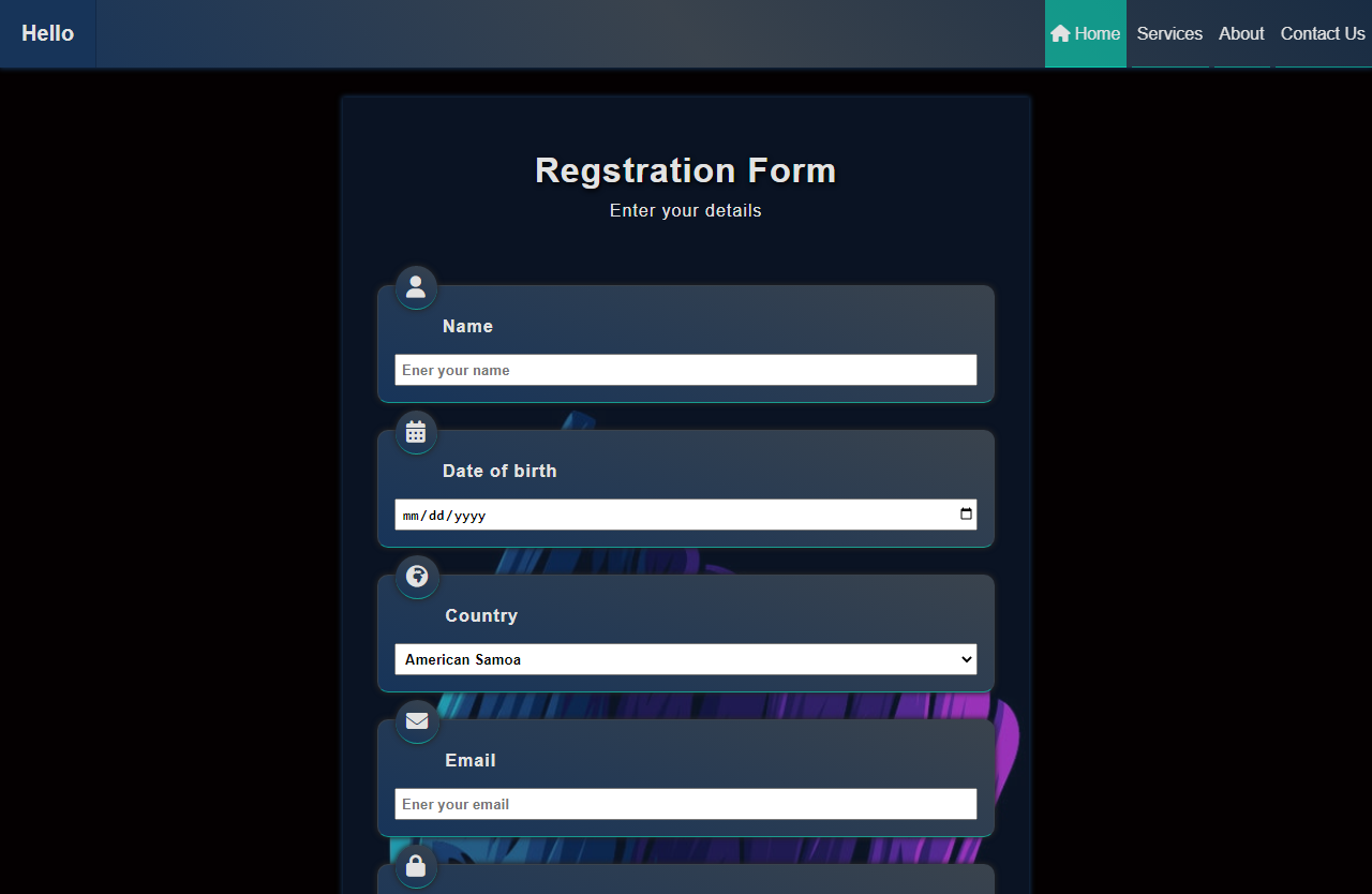 registration form